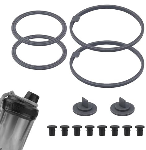 14 Pcs Gasket Replacement for VOLTRX Electric Protein Blender Shaker Bottle 24 oz, with 8 Pcs Anti-Slip Stopper Silicone Seal Ring Leak-Proof Gasket Accessories Parts for Spout Lid Top Cap Cover