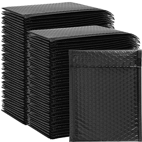 FAAING 80 Stück Luftpolster Versandtaschen A5 Schwarz, 18x23cm Luftpolsterumschläge din A5, wasserdicht, Gepolstert Umschläge Versandtaschen Selbstklebend A5 für Verpackung Versand