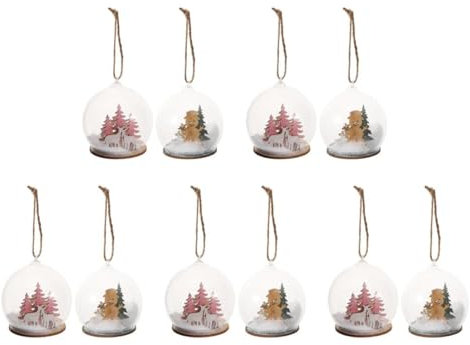 PRETYZOOM 5 Juegos Lámpara Colgante Navidad Decoraciones Fornido Nieve Adornos Puntada Y Ángel Adorno Colgante Decoración Colgante del Festival Luz De Noche De Madera 2 Piezas * 5