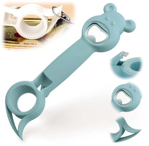 4 In 1 Bierflaschenöffner, 2025 Neuer Multifunktionaler Flaschenöffner, Dosenöffner, Schnell und Arbeitssparend, für Bierflaschen, Dosen, Getränkeflaschen, Gläser (Blau)