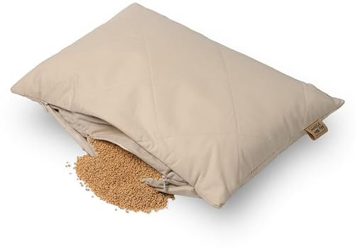 MinkovHOME Almohada de Mijo Orgánico, Ergonómica,Transpirable, Funda de Algodón Suave, Confort Cervical, Cojín Natural, 40 x 60 cm