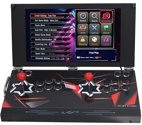 UYXOERA 9800 in 1 Handheld Portable Console 17.5 HD Display Dual Player Matal Box DX Retro Video Rechargeable Game Machine Search/Hide/Save/Pause Games (9800 DX Plus)