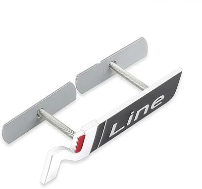 3D Metall N Linie Logo Auto Kühlergrill Emblem Auto Aufkleber(Chrome silver black-Nline)