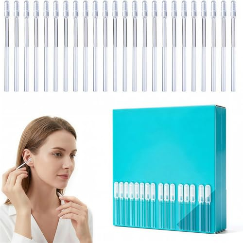 24 Pack Sticky Ear Cleaning Sticks,Sticky Ear Cleaning Buds,Enhanced Adhesive Ear Wax Removal Stick for Safety Ear Cleaner for Adult Spiral Ear Wax Removal Ear Scoop with Dust Cover Packaging