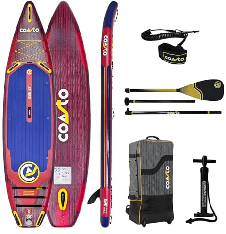 Coasto - Aufblasbares SUP Stand Up Paddle Coasto Regent Odyssey 11'8 - PB-CODYSSEY118 - Paddle aus Dropstitch Woven mit Paddel, Leash, Pumpe und Transporttasche - 365 l - 355 x 86 x 15 cm