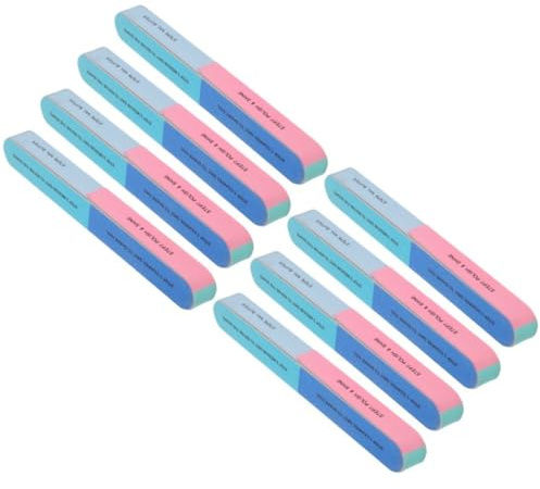 Luxshiny Set 8pz Lima per Unghie Professionali 6 Lati 7 Fasi Buffer per Unghie Naturali in Spugna Lucidante per Manicure Uso Professionale