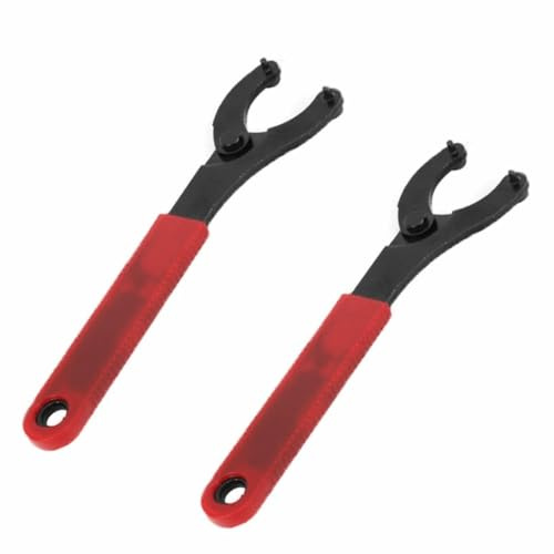 WUZIA 2PCS Bike Bottom Bracket Wrench, Carbon Steel Adjustable Pin Spanner with Rubber Handle for Freewheel Lock Ring Removal