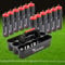 Precision 12 Water Bottles & Carrier Set, 750ml BPA Free Sports Bottles with Easy Pull Lids, Durable Plastic Holder for Football Rugby Team Training, Black