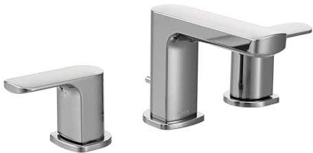 Moen Rizon Chrome Two-Handle Widespread Bathroom Faucet, Valve Required, T6920