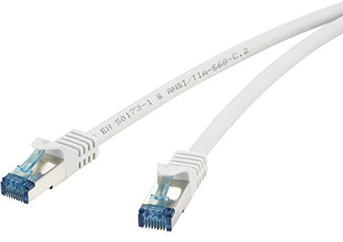 Renkforce RF-4145277 Lot de 3 câbles réseau RJ45 CAT 6a S/FTP 25 cm Gris avec protection des nez d'encliquetage F