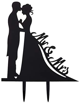VORCOOL Décoration en acrylique pour gâteau de mariage - couple de mariés