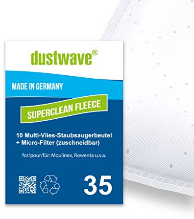 Lot de – 10 Sacs Filtre à poussière pour pour Rowenta – Ro 4260/ro4260 Artec 2 Aspirateur – dustwave® Marque Sacs/fabriqué en Allemagne + Micro Filtre