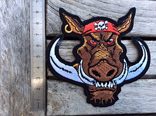 Ecusson-Patches Aufnaher Toppa – Wildschweinborsten Pirat – zum Aufbügeln