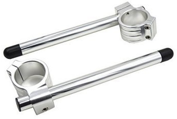 Anzene 31/33/35/37/39 /41mm Fourche Clip-ons Guidon CNC Riser Guidon Régulier (Argent, 39mm)
