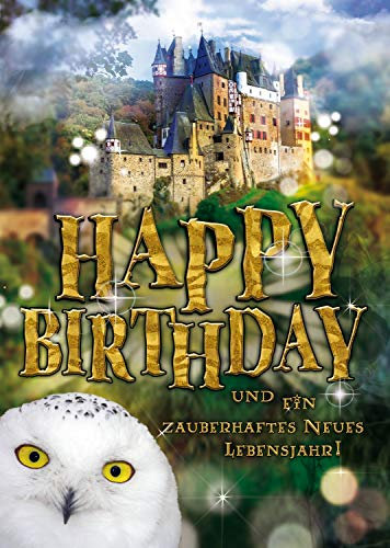 bentino Geburtstagskarte XL mit Musik, Licht und BERÜHR-Funktion, per Knopfdruck den Zauberstab zum Leuchten bringen, DIN A4 Set mit Umschlag, Glückwunschkarte Great Cards