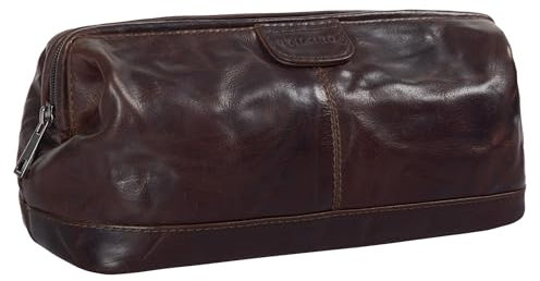 STILORD 'Laurin' Trousse de Toilette de Voyage Homme Cuir Vintage Nécessaire de Voyage Sac Cosmétique Grand en véritable Cuir de Boeuf, Couleur:Espresso - Marron