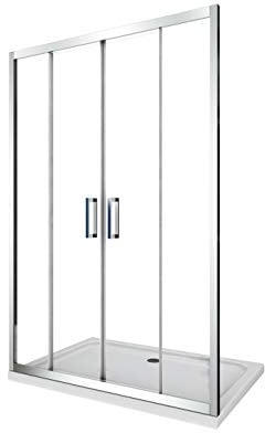 Laneri Porta Doccia Scorrevole, Apertura Centrale, Anticalcare, 148-153 cm