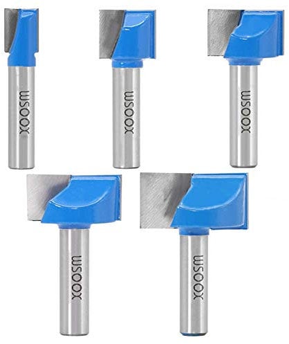 WSOOX Lot de 5 mèches de nettoyage de 8 mm, fraise à bois 10/15/20/25/30mm, bleu
