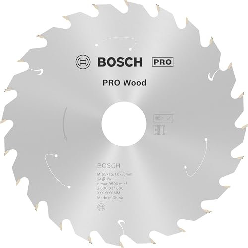 Bosch Accessories Lama Per Sega Circolare Standard For Wood (Legno, 165 x 30 x 1.5 mm, 24 Denti, Accessorio Per Sega Circolare A Batteria)