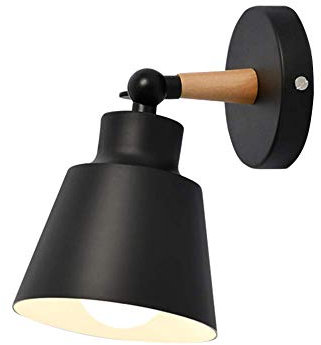 1 Stück- Wandleuchte verstellbare Wandlampe aus Metall in Schwarz, E27-Fassung, max 60 Watt, Wandspot im Retro/Vintage Design, für LED Leuchtmittel geeignet,Kinderzimmer,Arbeitszimmer