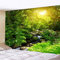 Naturer Grün Wald Wandteppich 230x180 Baum Sonnenaufgang Wandbehang Landschaft Dschungel Tapestry Tapisserie Wandtücher Dekotuch Strandtuch