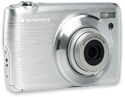 AGFA Photo Realishot DC8200 - Fotocamera Digitale Compatta, 18MP, Video Full HD, Schermo LCD 2.7'', Zoom Ottico 8X, Batteria al Litio e Scheda SD 16GB - Argento