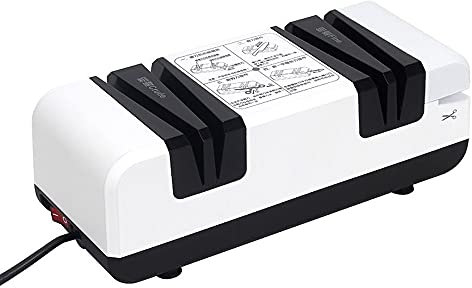 Aiguiseur Electrique, Revêtement de Diamant, Moteur Puissant de 60W, Taille-Couteau Professionnel, Coupe aiguisage Pierre Pour Couteaux de Cuisine, Ciseaux et Tournevis(blanc)