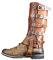 Darabun Vintage Beinschutz Gamasche - verstellbare PU Leder Schnalle Schuhe Abdeckung Mittelalter Stiefel Gamaschen Wandern Schienbeinschutz Rüstung für Männer Frauen, Cosplay Kostümzubehör, C Braun