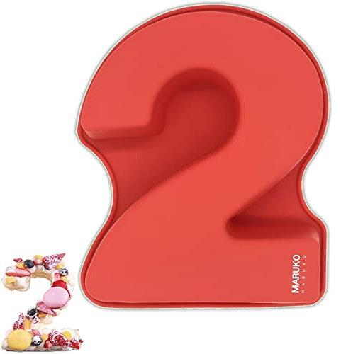 Moule Gateau Chiffre 2, Number Cake Moule, Grands Moules à Gâteau 3D en Silicone, Moule à Gâteau en Forme de Chiffre Pour Anniversaire et Anniversaire de Mariage, 26,5 cm