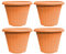 simpa Geometric Petals Plastic Plant Pots - TERRACOTTA, Set of 4 Pots - 25.5cm (H) x 34cm Diameter