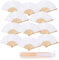 iZoeL 24 Wedding Fan White Paper Fan Handheld Hand Fan Folding for Guests White Traditional Fans Sumner Gifts for Church Hen Party Wedding Decorations DIY Wall Decor