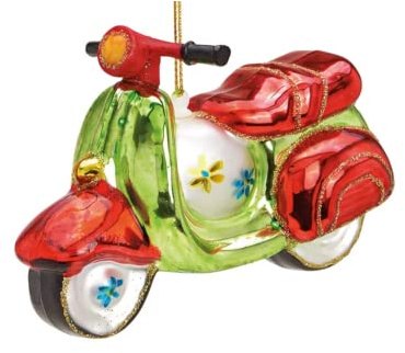 Sareva Weihnachtskugel Scooter Grün Rot