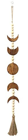 -Mondphasen-Wandbehang, Boho-Bauernhaus-Perlen-Mond-Girlande mit Quaste, Wanddekoration,