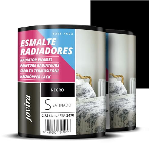 JOVIRA PINTURAS PEINTURE RADIATEURS Décore et protège tous les types de radiateurs à eau et de tuyaux de chauffage (2x750 Millilitres, Noir)