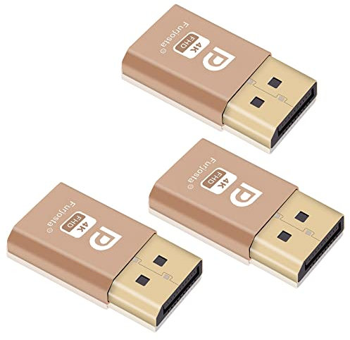 Furjosta Adaptateur d'affichage virtuel DisplayPort et émulateur EDID sans tête pour écran fantôme 4K DP (convient sans tête 1920 x 1080 @ 60 Hz) 3P