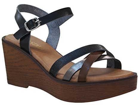 Women's Fashion Platform Wood Effect Heel cushioning Indoor Outdoor