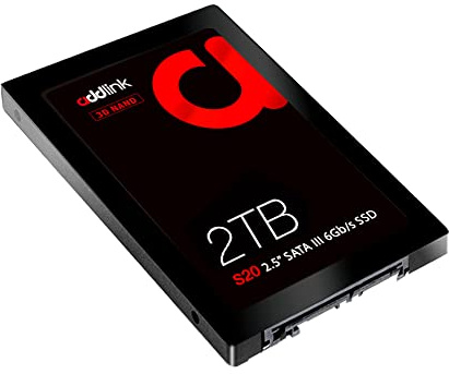 Addlink S20 2TB PS4 compatible con SATA III de 2.5 pulgadas, SSD interno de calidad extrema de 550 MB/s velocidad máxima, reemplazo perfecto de disco duro para portátiles, PC y Sony PS4 (ad2TBS20S3S)
