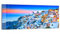 DEQORI Glasbild Echtglas | Motiv Häusermeer auf Santorini | horizontal einteilig 150x60 cm | schöne Dekoration | Wandbild für Wohnzimmer, Schlafzimmer, Flur & Küche | moderne Wanddeko