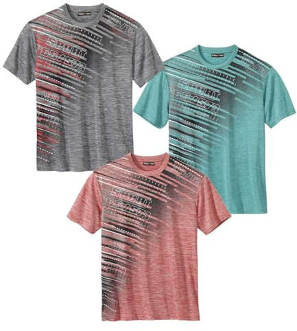 ATLAS FOR MEN - 3er-Pack T-Shirts Sport und Freizeit - 4XL
