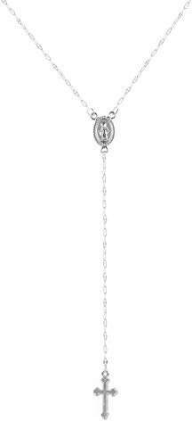 fdsmall Layered Halsketten für Frauen Mode zierlich Einstellbar 14K Gold überzogene Y Kreuz Münze Anhänger Choker Halskette Schmuck Geschenke für Frauen und Mädchen (Silber)
