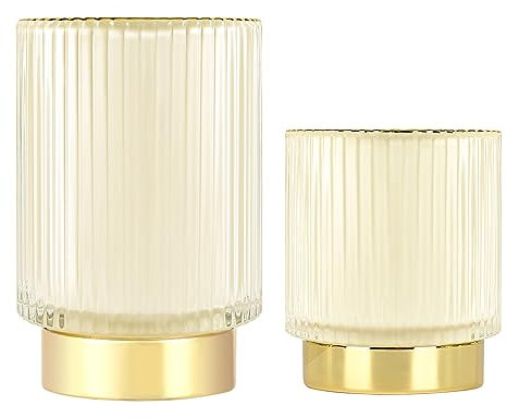 DASITON Make up Pinsel Organizer,Kosmetik Organizer Gold,Pinsel Organizer aus Glas,Pinselhalter Kosmetik,Makeup Brush Holder,Pinselhalter,Pinsel Aufbewahrung für Schlafzimmer,Badezimmer(Creme S+L)