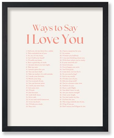 Vintage-Typografie-Poster – Retro-inspirierender Druck – Ways to Say I Love You, Valentinstag, romantisches Zitat – 20,3 x 25,4 cm, ungerahmte Wandkunst – Geschenk für Paare, Freunde – Wanddekoration