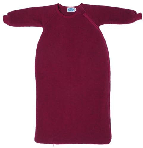 Reiff Fleeceschlafsack mit Arm Babyschlafsack Merino, 100% Wolle (kbT) (116, Beere)