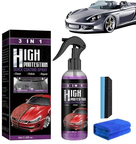 3 IN 1 Hochleistungs Schnellauto Beschichtungsspra, High Protection 3in1 Spray, Auto Nano Beschichtungsspray, Politur Auto, Multi Functional Coating Renewal Agent, Car Nano Kratzer Spray (1)