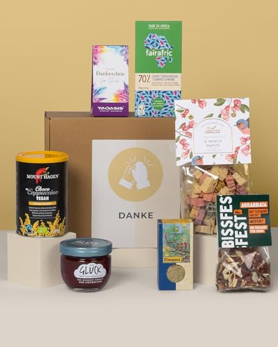 DANKE BOX | Dankeschön Geschenke, Geschenkbox mit Überraschungen zum Danke sagen | Kleines Danke Geschenk mit Snacks, Aufmerksamkeiten uvm.
