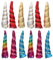 Vaguelly Plüsch-Einhorn-Horn-Anhänger Für Diy-Stirnband. 12 Stück Einhorn-Charm-Perlen Mit Glitzernden Ohren Schillerndes Einhorn-Horn Für Haarreifen Partygeschenke Basteln
