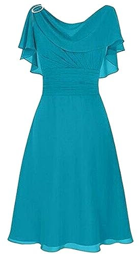 Générique Robe Femme Chic et Elegant ete pour cérémonie mi Longue Robe Demoiselle d'honneur Femme Grande Taille Epaule Denudee Robe de Soiree Cocktail Femme Mariage invitée Bal de Promo (Blue, XL)