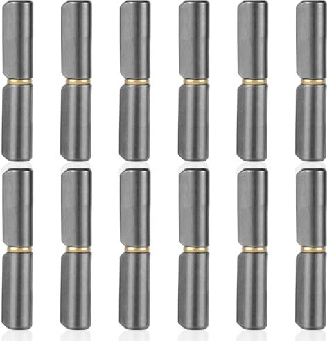 12 Pièces Paumelle a Souder, 6,35cm de Long 1 cm de Diamètre Paumelles de Porte Robustes en Acier Détachables Gond Porte pour Portes Battantes en Métal Rampes de Remorque Portes en Verre