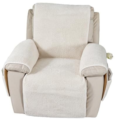 EBETA Funda Protectora Antideslizante para Sillón Reclinable de Relax (Crema, 60 x 225 cm)
