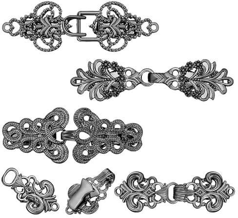 4 Pièces Rétro Broche Kit, Clips Pull Vintage, Cardigan Clip, Antique Écharpe Clip, Châle Pince, Cardigan Épingle pour Femmes Filles, pour Cardigans, Capes, Robes et Chemises (Noir)